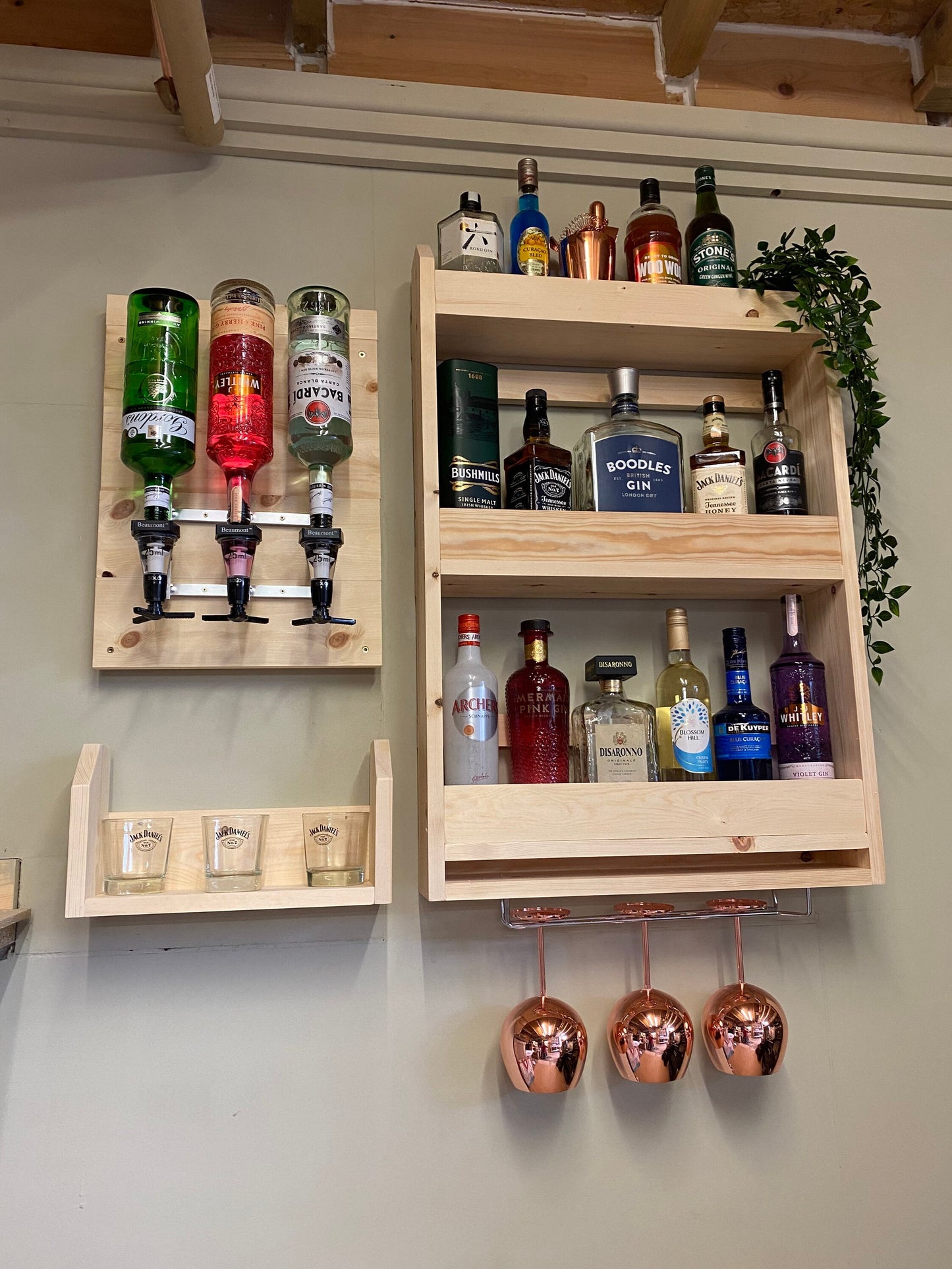 Custom wall mounted drinks Spirits optics wall mounted drinks bar great garden outdoor pub bar home bar -set of 3
