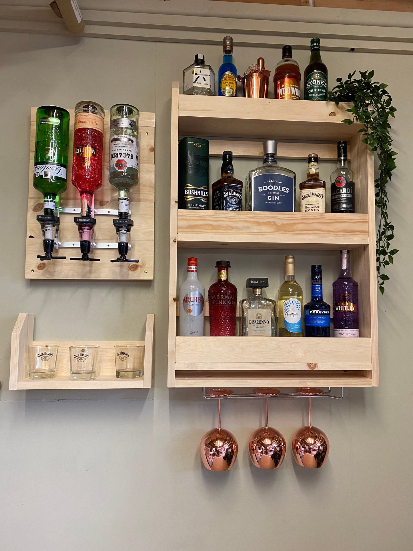 Custom wall mounted drinks Spirits optics wall mounted drinks bar great garden outdoor pub bar home bar -set of 3